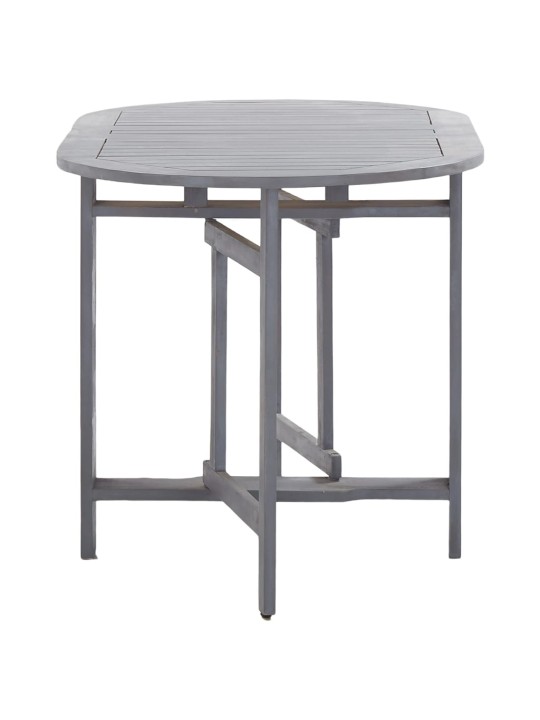 Sodo stalas, pilkas, 120x70x74cm, akacijos medienos masyvas