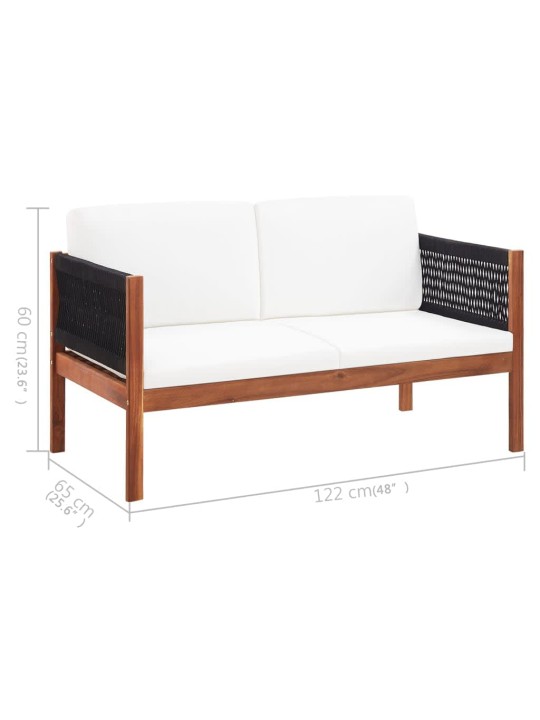Dvivietė sodo sofa, akacijos medienos masyvas