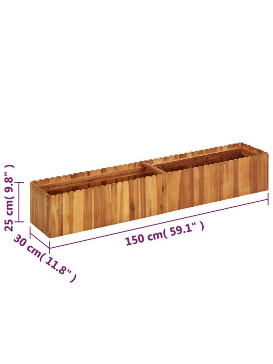 Sodo lovelis, 150x30x25 cm, akacijos masyvas, aukštas