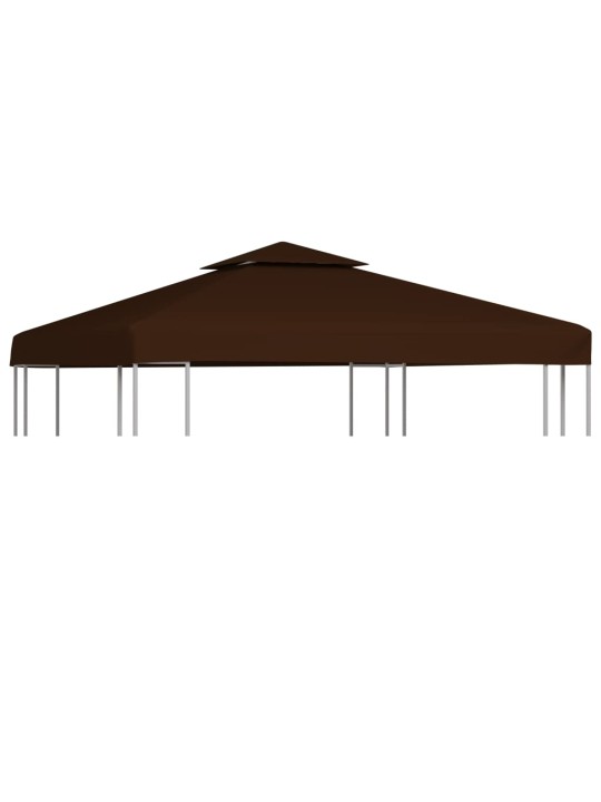 Pavėsinės uždangalas, 2 pakopų, rudas, 3x3m, 310 g/m²