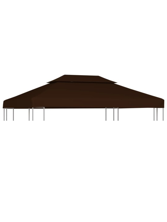 Pavėsinės uždangalas, 2 pakopų, rudas, 4x3m, 310 g/m²