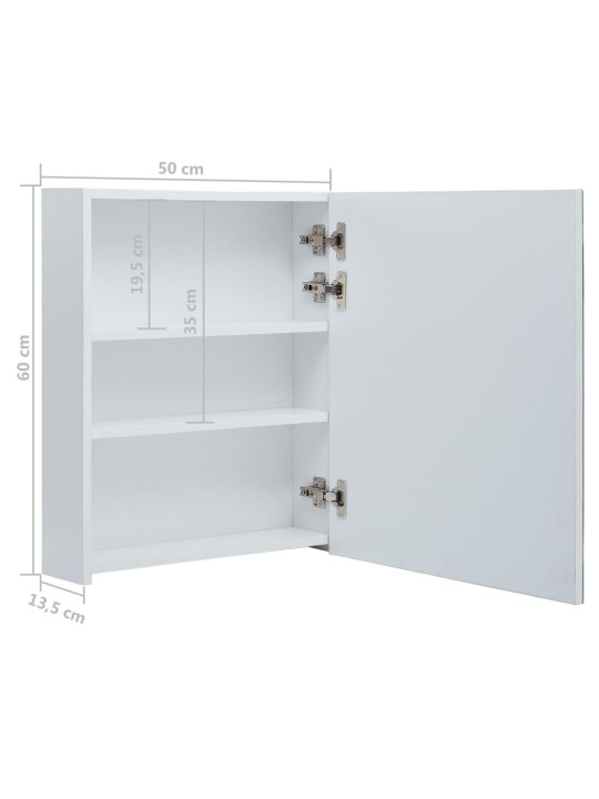 Veidrodinė vonios spintelė su LED apšvietimu, 50x13,5x60 cm