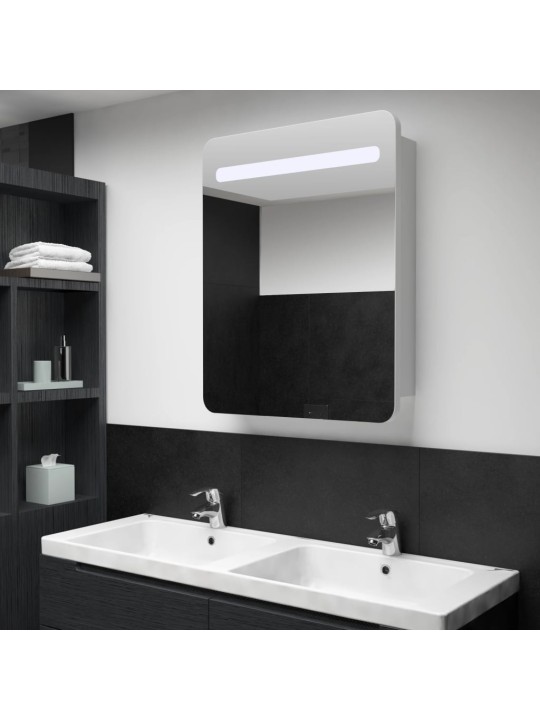 Veidrodinė vonios spintelė su LED apšvietimu, 60x11x80cm