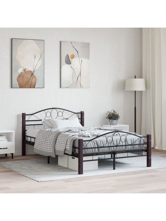 Lovos rėmas, juodos spalvos, 140x200cm, metalas