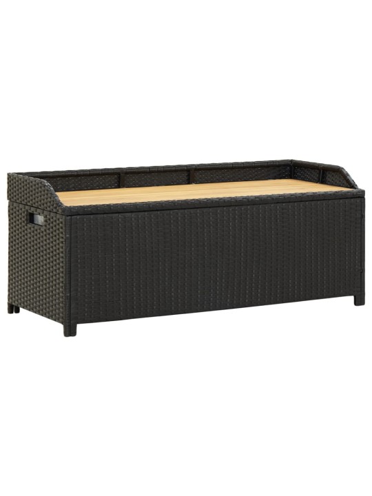 Sodo suoliukas-daiktadėžė, juodos spalvos, 120cm, poliratanas
