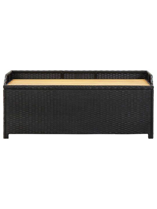 Sodo suoliukas-daiktadėžė, juodos spalvos, 120cm, poliratanas