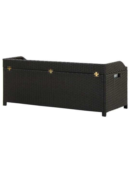 Sodo suoliukas-daiktadėžė, juodos spalvos, 120cm, poliratanas