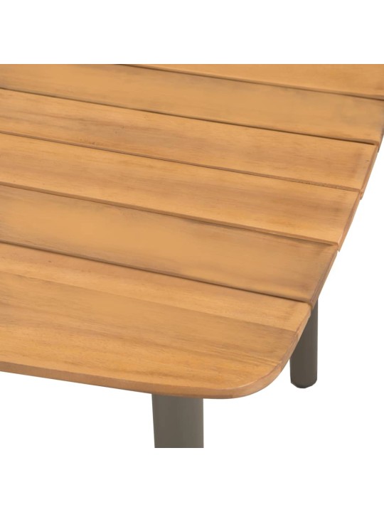 Sodo stalas, 200x100x72cm, akacijos medienos masyvas ir plienas