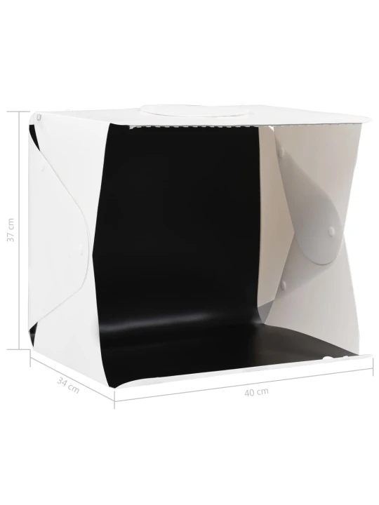 Sulankstoma studijos LED šviesdėžė, balta,40x34x37cm, plastikas