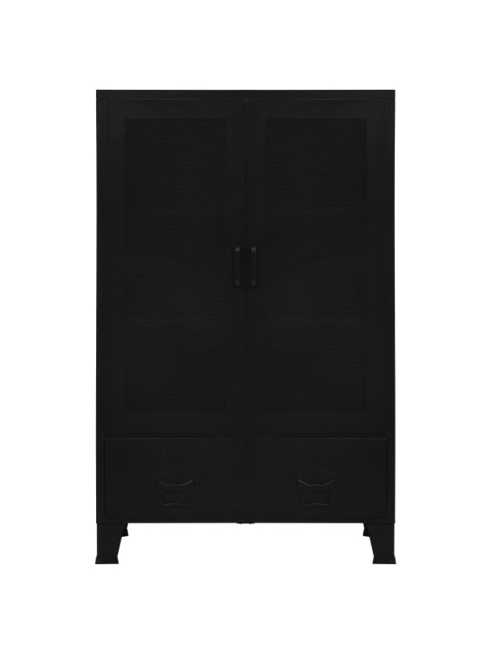 Spinta dokumentams su tinklinėmis durimis, juoda, 75x40x120cm