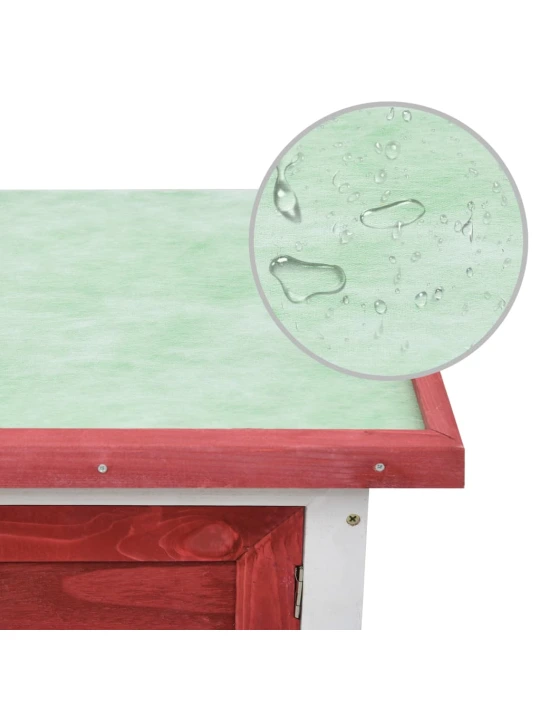 Lauko narvas triušiams, raudonos spalvos, mediena, 1 aukštas