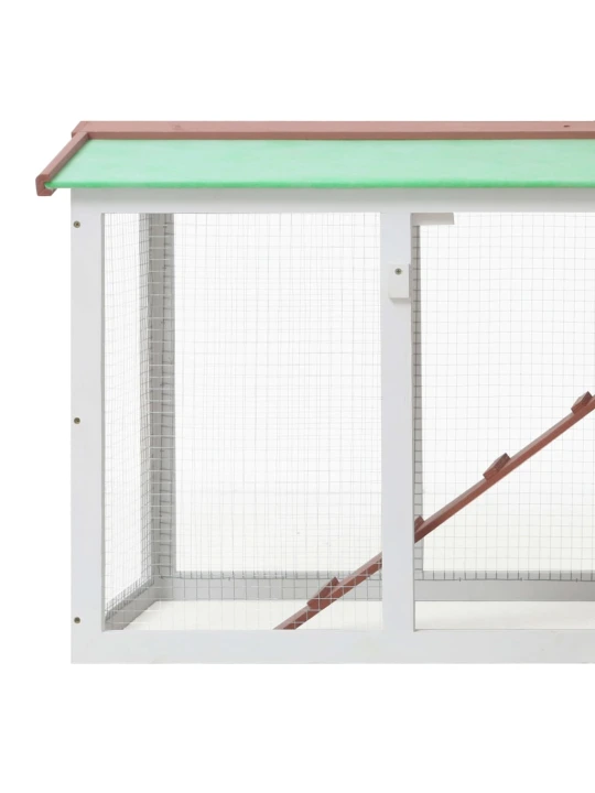 Lauko narvas triušiams, rudas ir baltas, 145x45x84 cm, mediena
