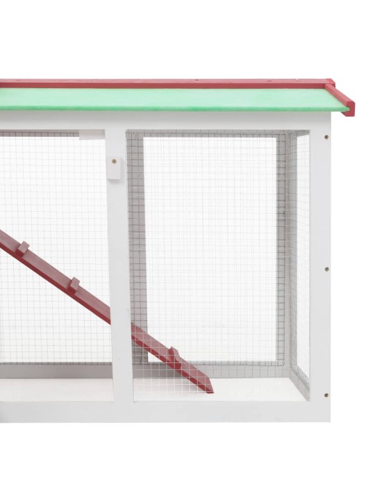 Lauko narvas triušiams, raudonas ir baltas, 145x45x84 cm, medis