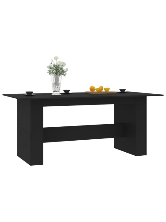 Valgomojo stalas, juodos spalvos, 180x90x76 cm, MDP