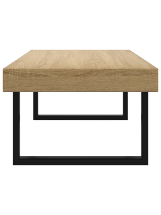 Kavos staliukas, rudas/juodas, 120x60x40cm, MDF/geležis
