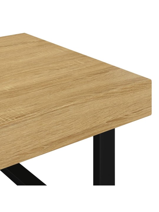 Kavos staliukas, rudas/juodas, 120x60x40cm, MDF/geležis
