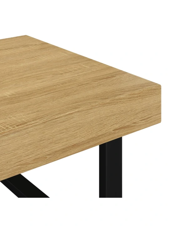 Kavos staliukas, rudas/juodas, 120x60x40cm, MDF/geležis