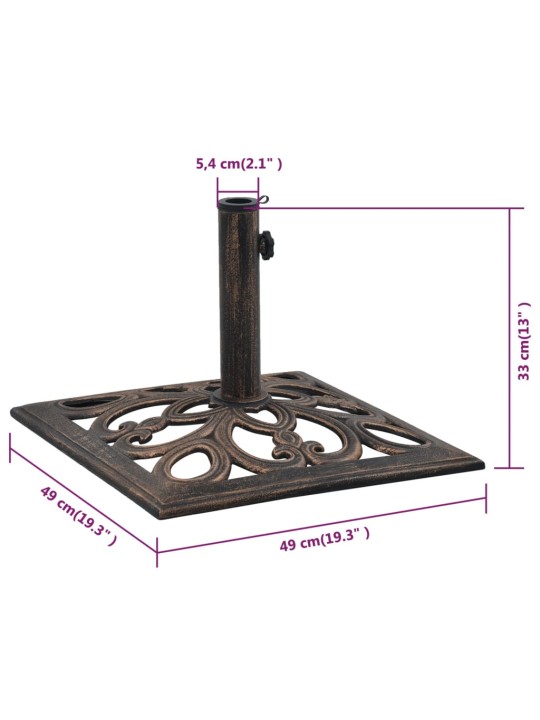 Skėčio pagrindas, bronzinės spalvos, ketus, 12kg, 49cm