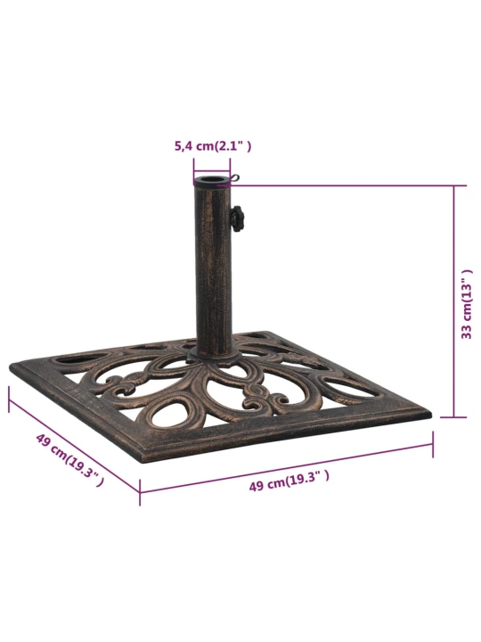 Skėčio pagrindas, bronzinės spalvos, ketus, 12kg, 49cm
