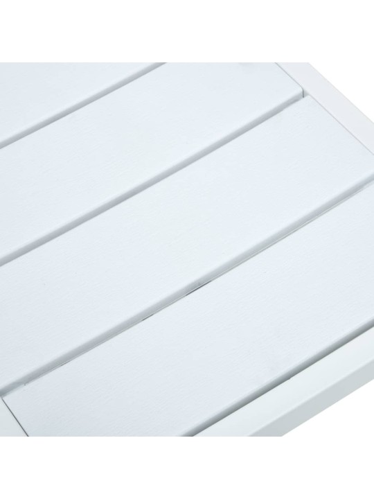 Sodo kėdės, 4vnt., baltos spalvos, HDPE, medienos imitacija