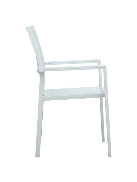 Sodo kėdės, 4vnt., baltos spalvos, plastikas, ratano imitacija