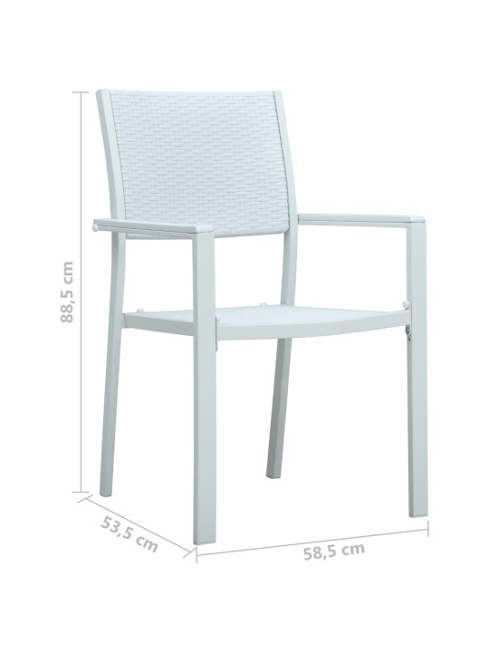 Sodo kėdės, 4vnt., baltos spalvos, plastikas, ratano imitacija
