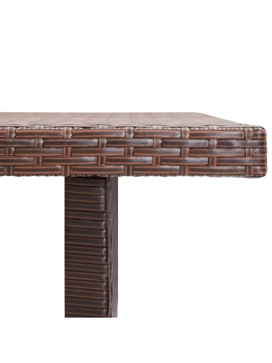 Sodo stalas, rudos spalvos, 110x60x67cm, poliratanas