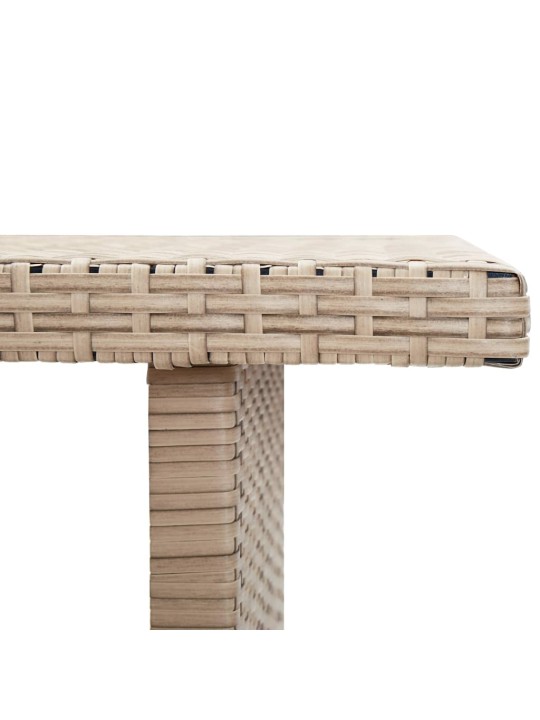 Sodo stalas, kreminis, 110x60x67cm, poliratanas