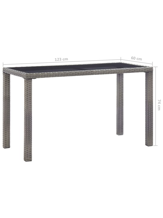 Sodo stalas, antracito spalvos, 123x60x74cm, poliratanas
