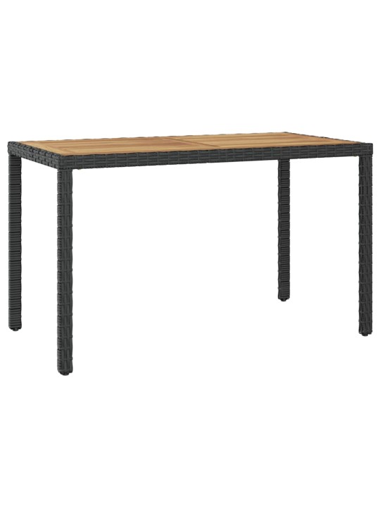 Sodo stalas, juodas ir rudas, 123x60x74cm, akacijos masyvas