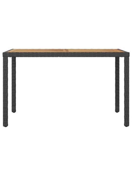 Sodo stalas, juodas ir rudas, 123x60x74cm, akacijos masyvas
