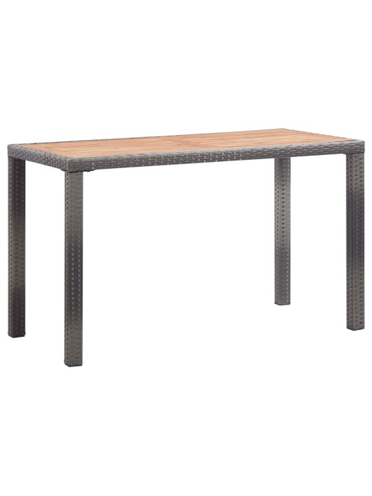 Sodo stalas, antracito ir rudas, 123x60x74cm, akacijos masyvas