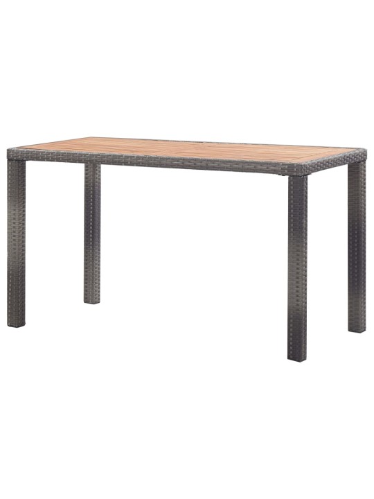Sodo stalas, antracito ir rudas, 123x60x74cm, akacijos masyvas