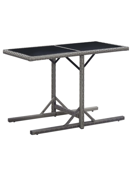Sodo stalas, antracito spalvos, 110x53x72cm, stiklas, poliratanas