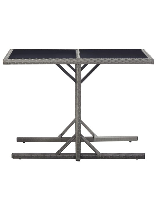 Sodo stalas, antracito spalvos, 110x53x72cm, stiklas, poliratanas