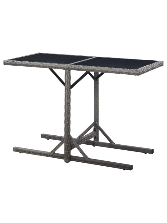 Sodo stalas, antracito spalvos, 110x53x72cm, stiklas, poliratanas