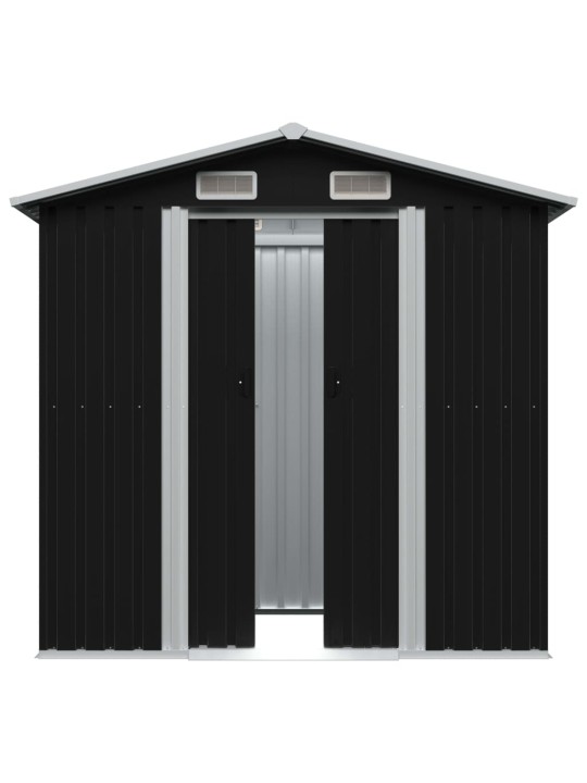 Sodo sandėliukas, antracito spalvos, 204x132x186cm, plienas