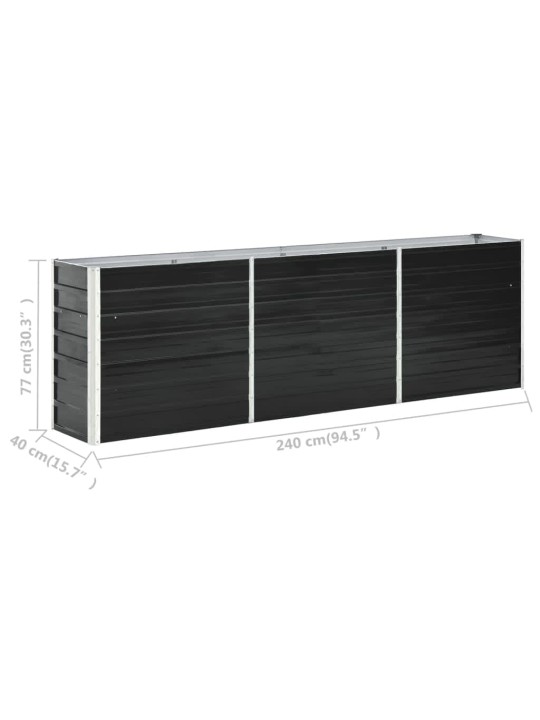 Lovelis, antracito, 240x40x77cm, galvanizuotas plienas, aukštas