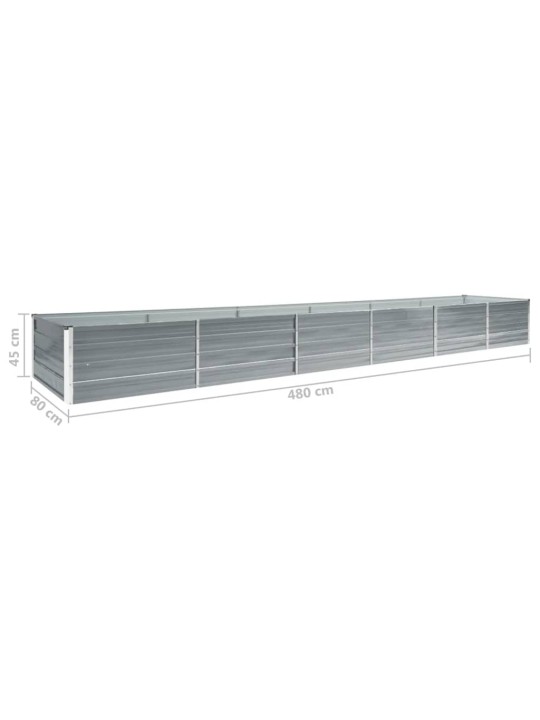 Lovelis, pilkas, 480x80x45cm, galvanizuotas plienas, aukštas