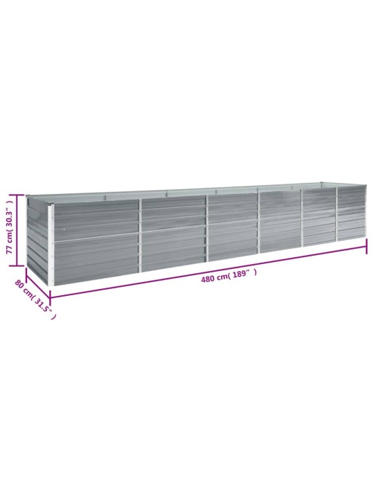 Aukštas lovelis, pilkas, 480x80x77cm, galvanizuotas plienas
