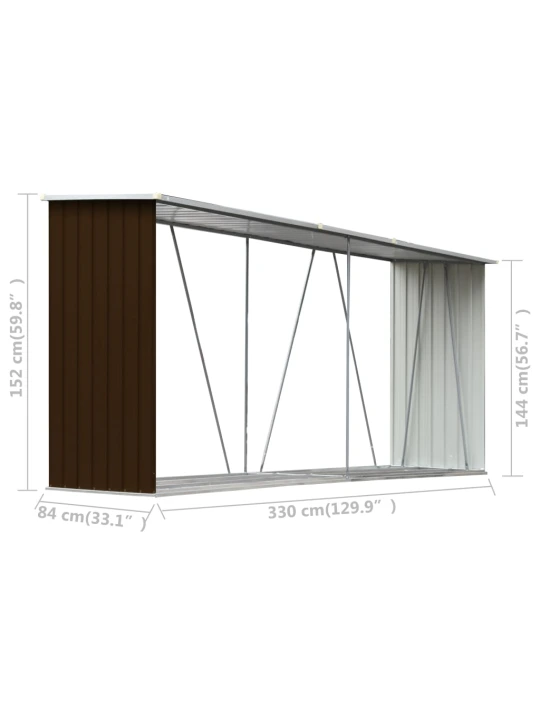 Sodo malkinė, ruda, 330x84x152cm, galvanizuotas plienas