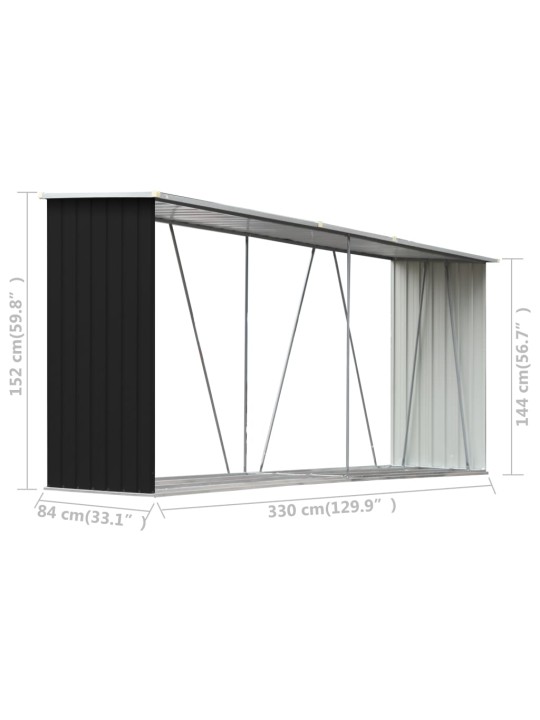 Sodo malkinė, antracito, 330x84x152cm, galvanizuotas plienas