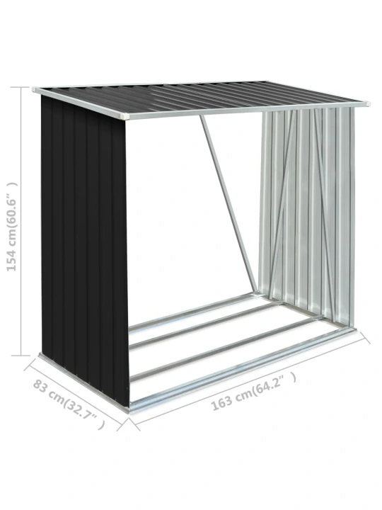 Sodo malkinė, antracito, 163x83x154cm, galvanizuotas plienas