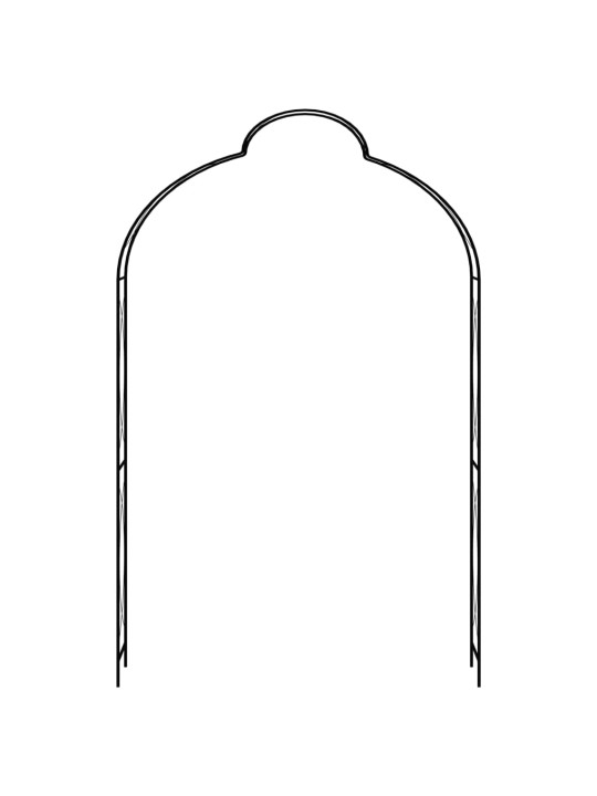 Sodo arka, juodos spalvos, 150x34x240cm, geležis