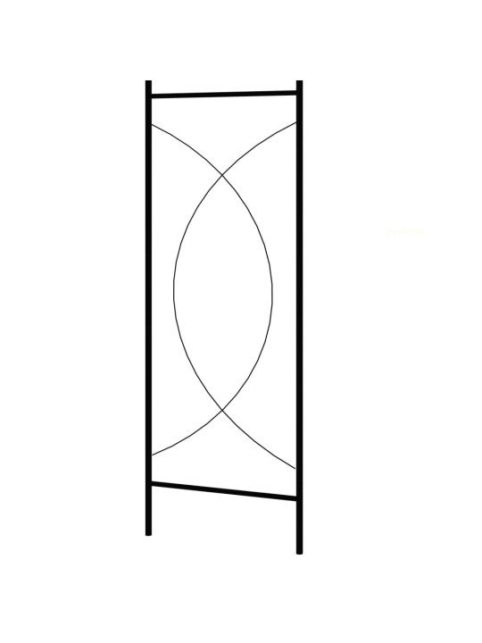 Sodo arka, juodos spalvos, 150x34x240cm, geležis