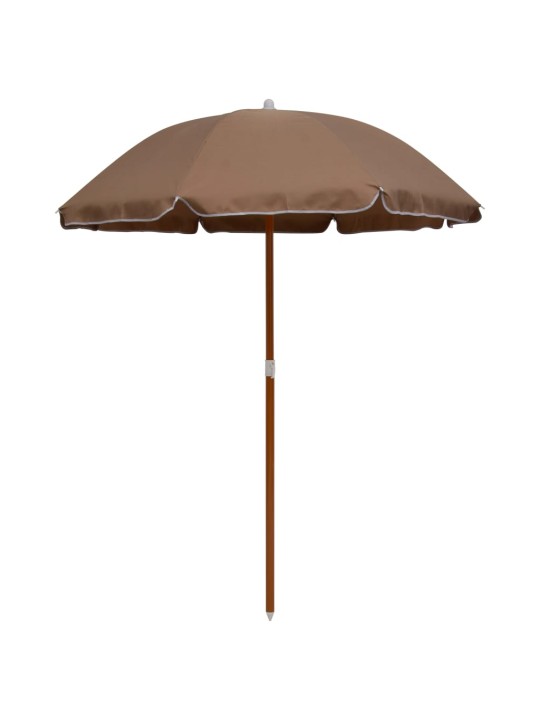 Skėtis nuo saulės su plieniniu stulpu, taupe spalvos, 180cm