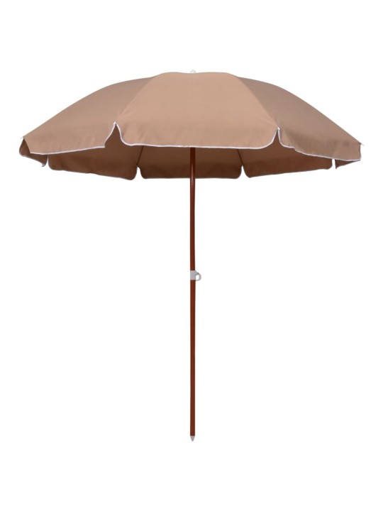 Skėtis nuo saulės su plieniniu stulpu, taupe spalvos, 240cm