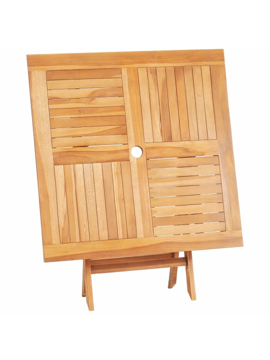 Sulankstomas sodo stalas, 85x85x76cm, tikmedžio masyvas