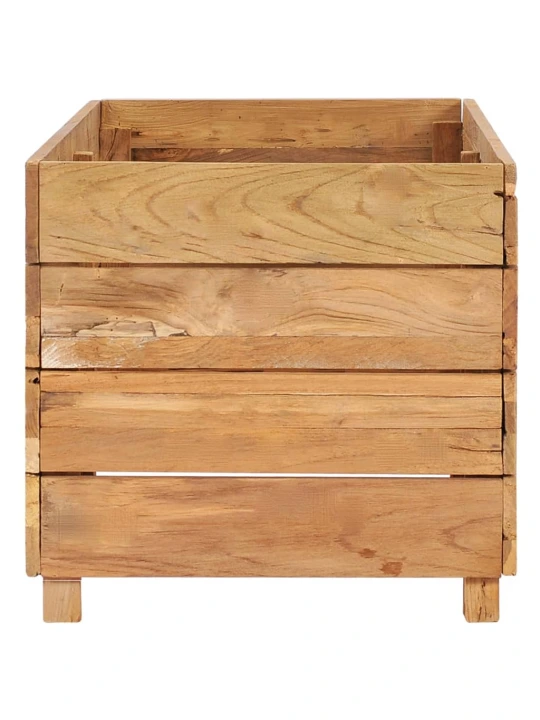 Aukštas lovelis, 100x40x38cm, tikmedžio masyvas ir plienas