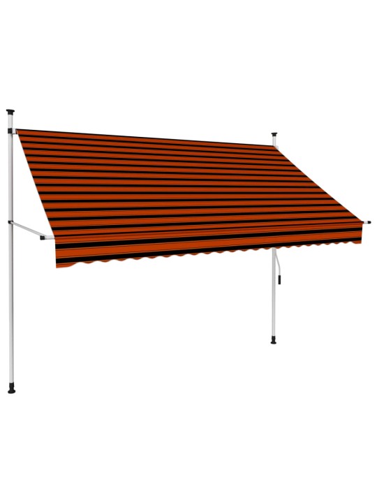 Rankiniu būdu ištraukiama markizė, oranžinė ir ruda, 250cm